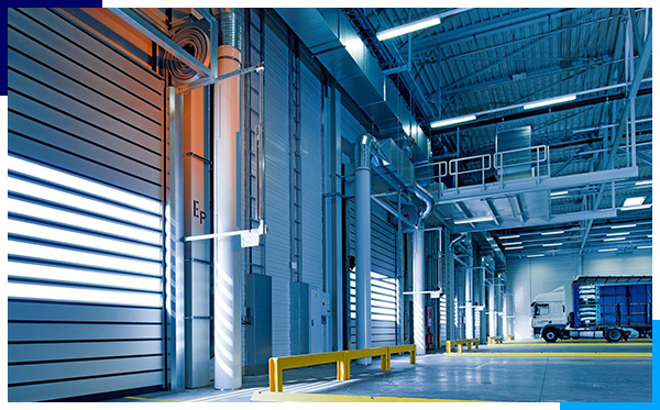 A factory and warehouse space, clean and organized, showcasing efficiency and high operational standards.